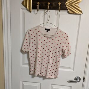 Heart print tee